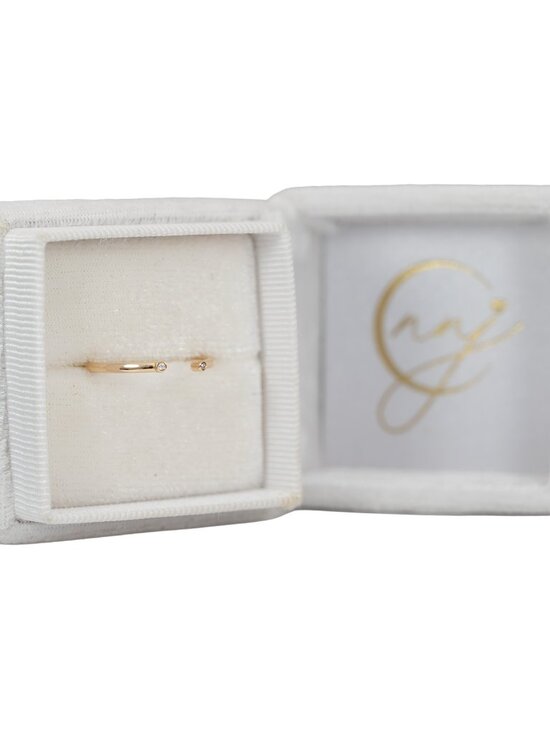 Natural Diamond Accented Stackable Band in Solid 14K Yellow Gold | Fine Jewelry - Picture 5 of 10